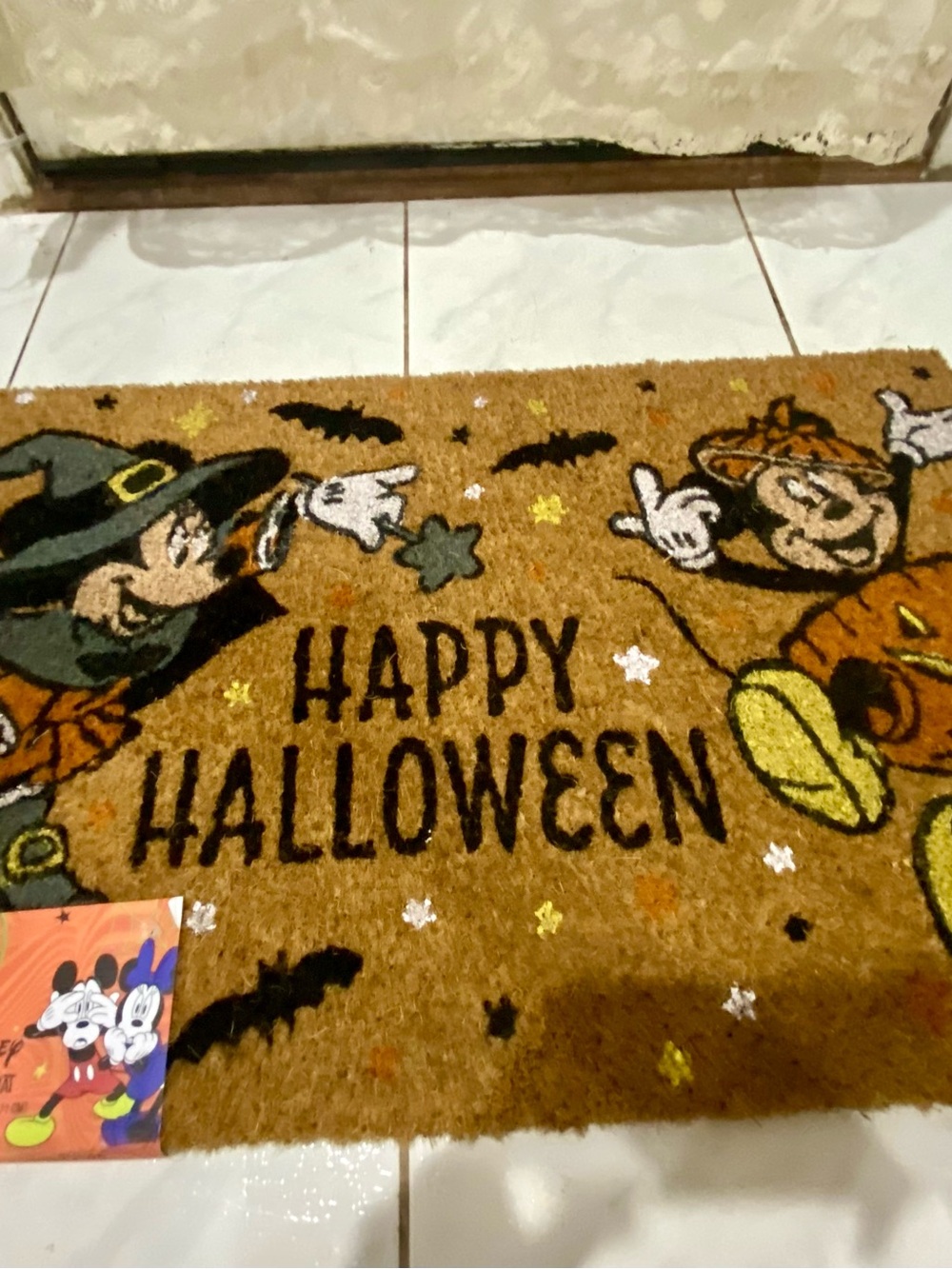 Disney Halloween Doormat with Mickey & Friends in Orange and Black